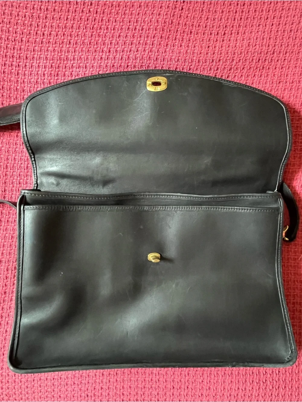 Vintage Coach Lexington 5265 Leather Turnlock Messenger Briefcase Bag Black